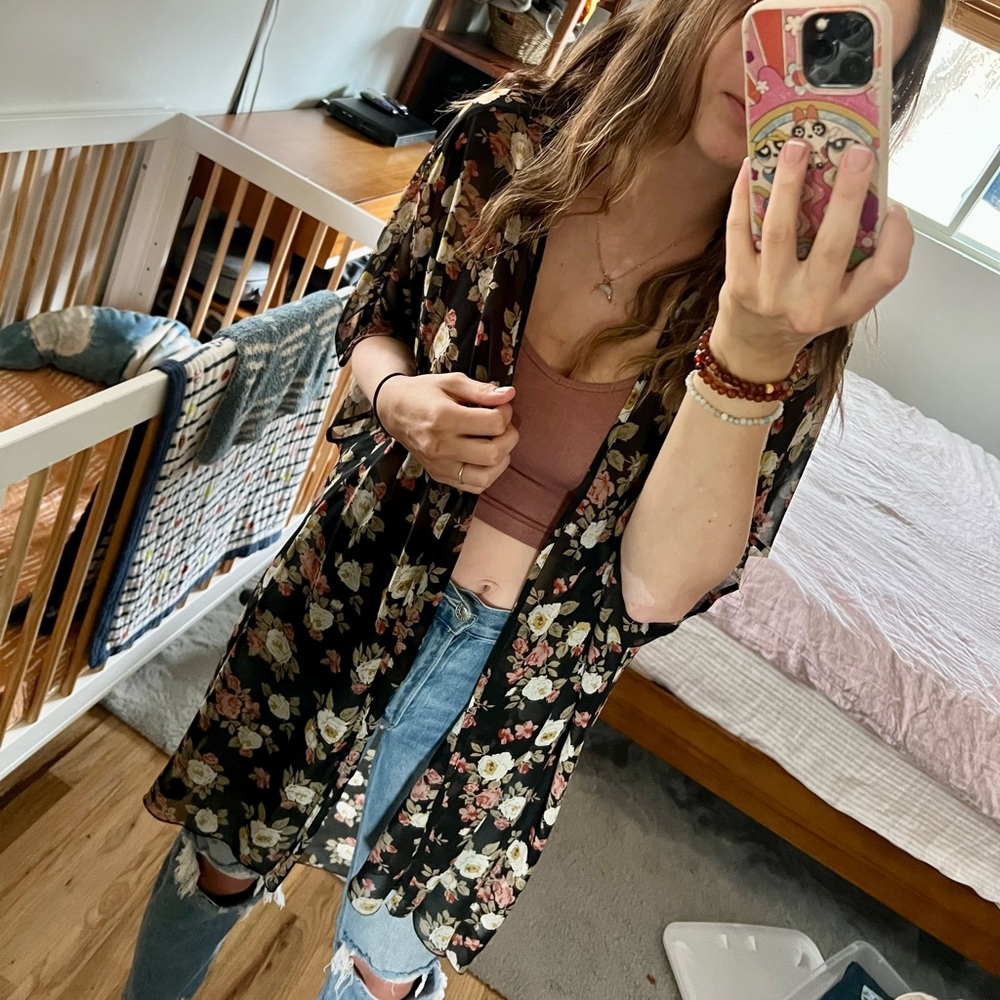 Boho sheer duster cardigan